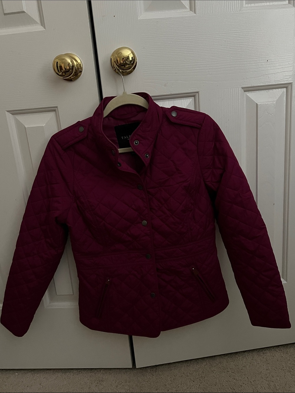 Talbots Quilted Jacket in Deep Berry